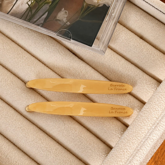 French Hair Slides - Mustard