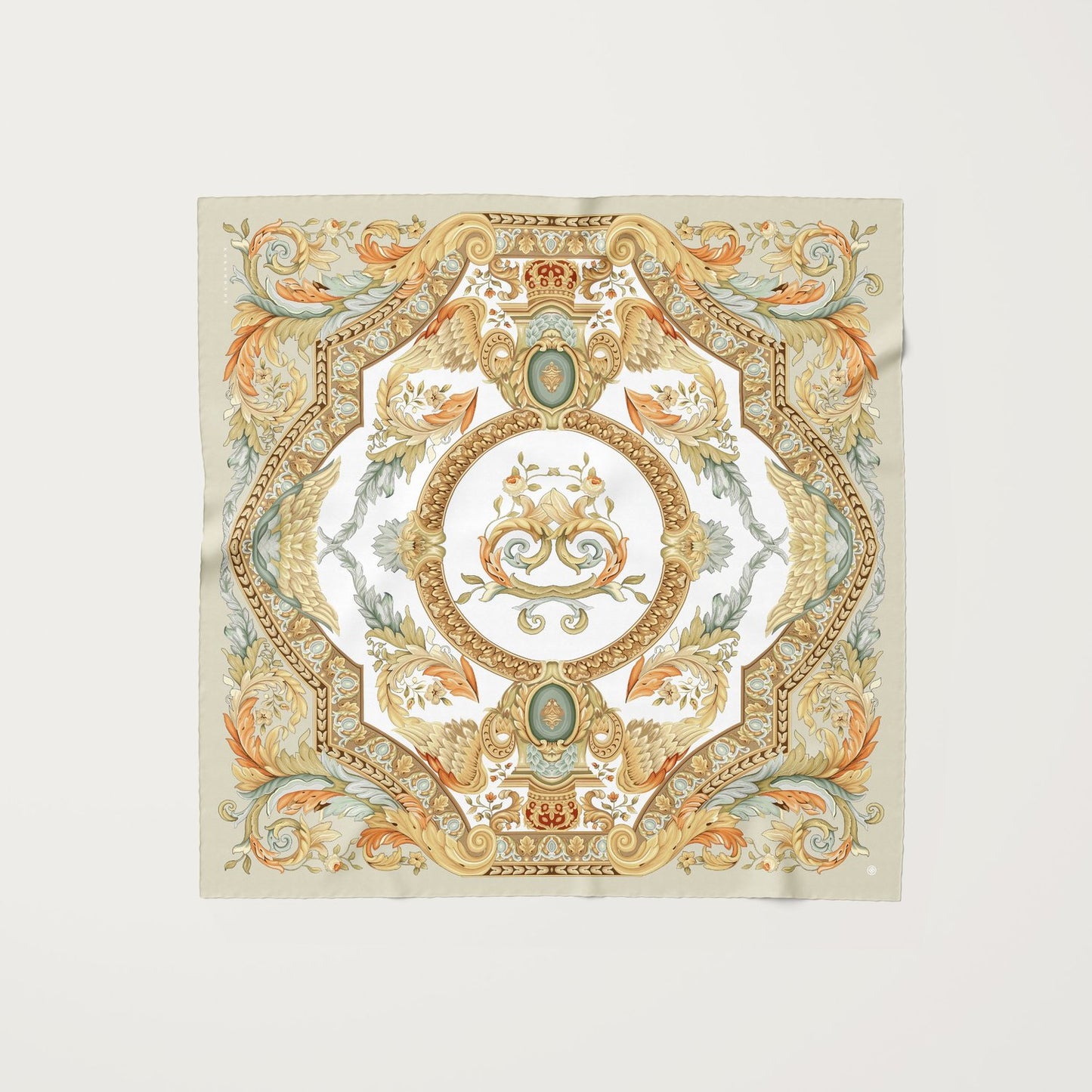 Delphine White Swan Silk Scarf