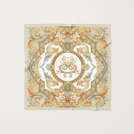 Delphine White Swan Silk Scarf