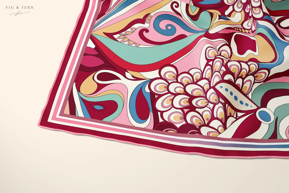 Aria in Cerise Silk Scarf