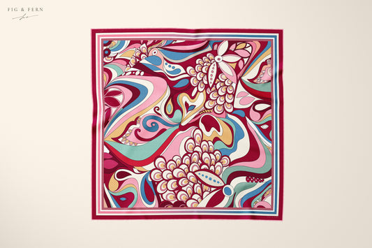 Aria in Cerise Silk Scarf