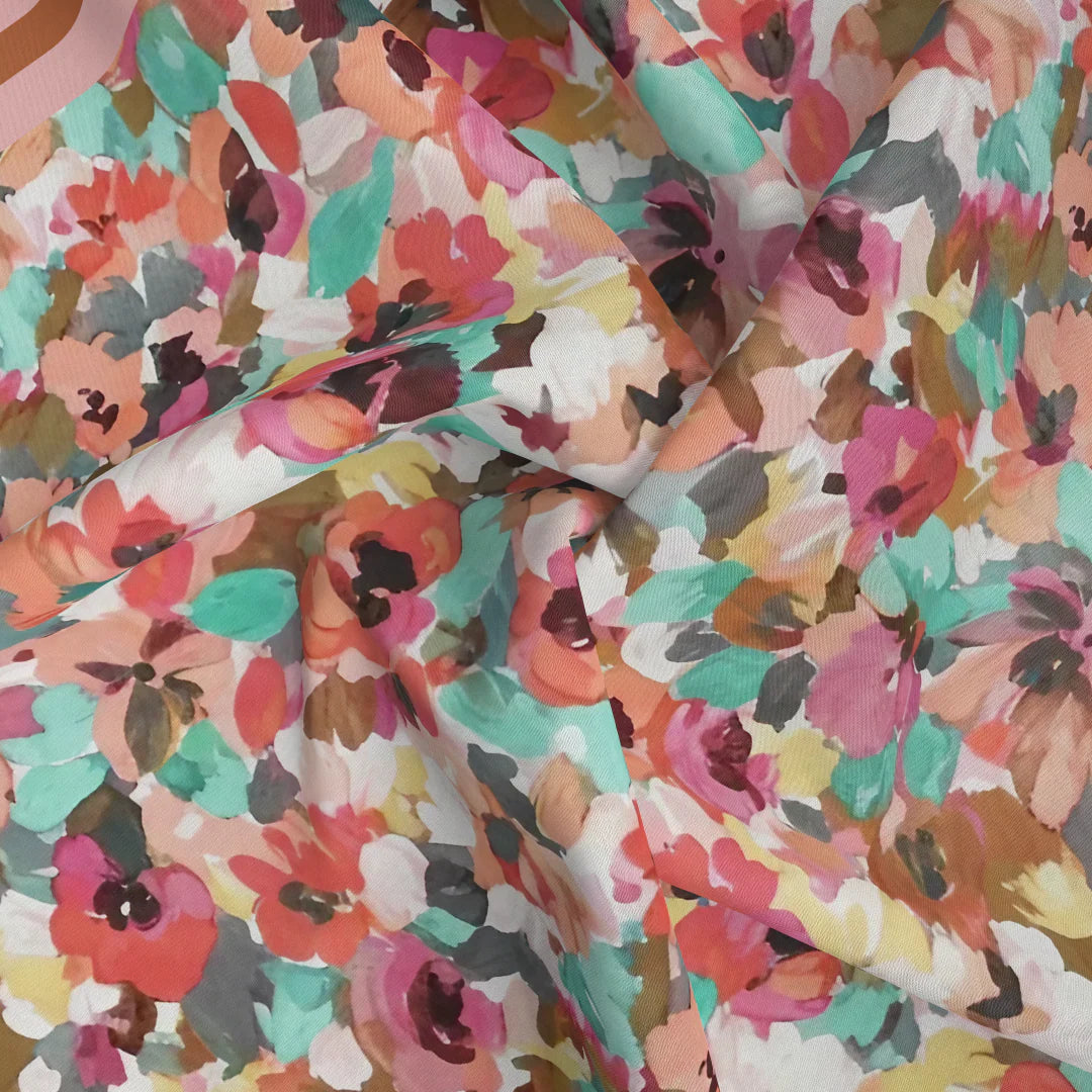 Petal Reverie Silk Scarf