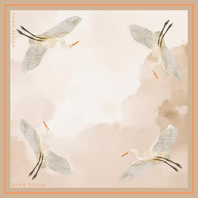 Egret Blush Silk Scarf