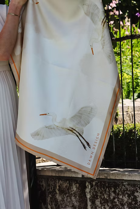 Egret Blush Silk Scarf