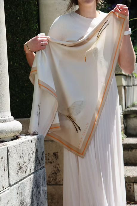 Egret Blush Silk Scarf