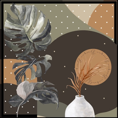 Polka Dot Palm Silk Scarf