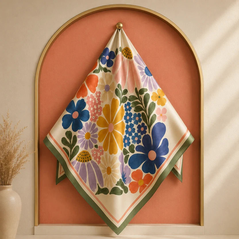 Wildflower Medley Silk Scarf - 65cm