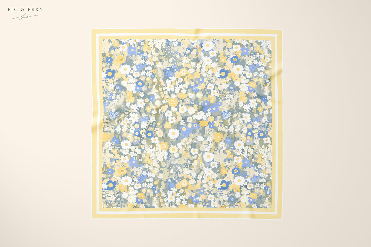 Macey in Butter Bloom Silk Scarf