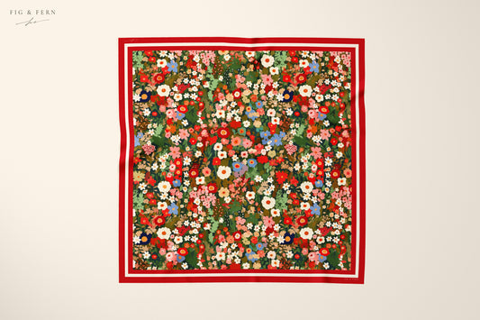 Macey in Tomato Vine Silk Scarf