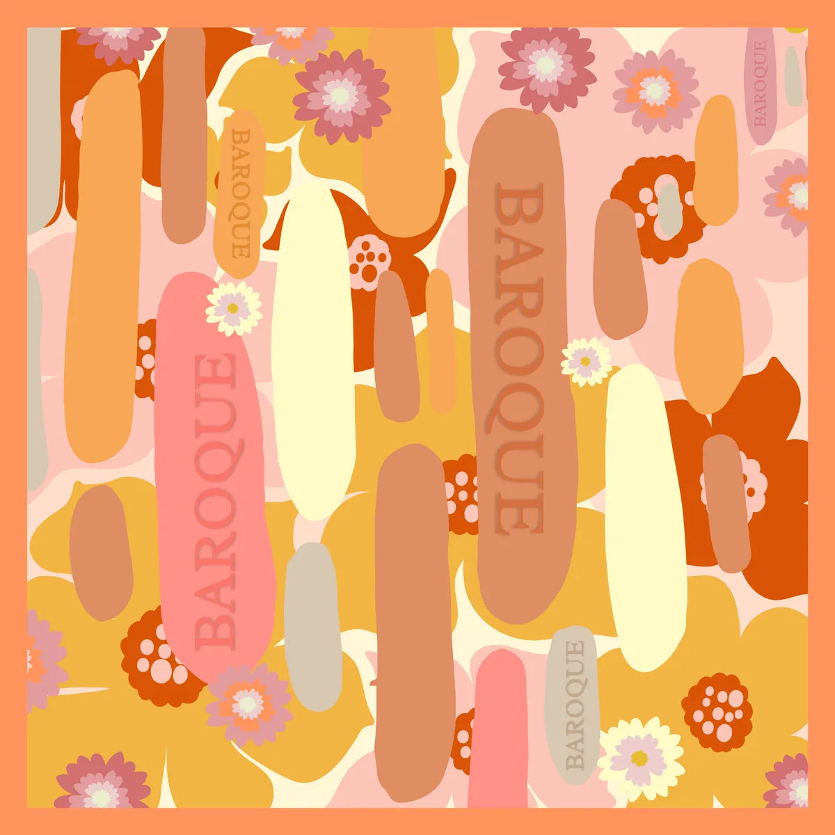 Retro Fringed Edge Silk Scarf