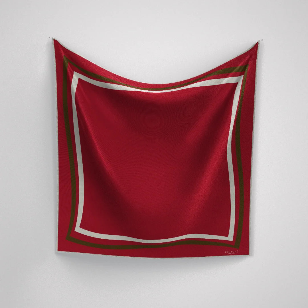 Classique Red & Brown Silk Scarf