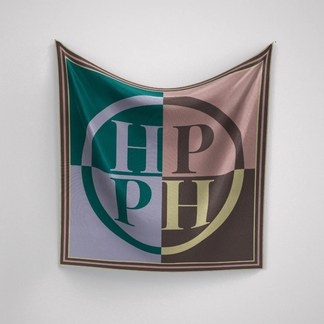 Colour Block - Brown & Yellow, Lilac & Green Silk Scarf