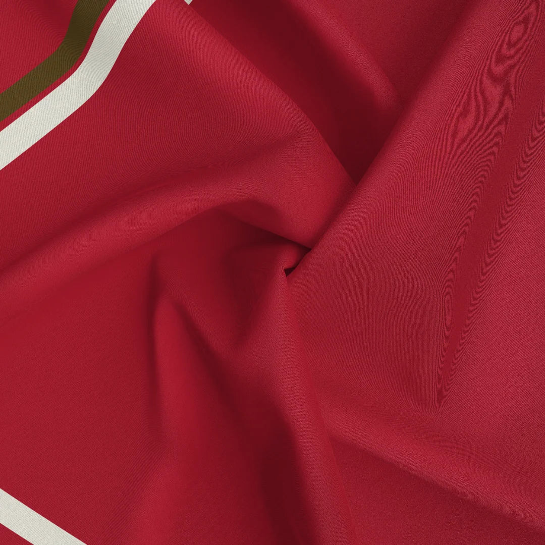 Classique Red & Brown Silk Scarf