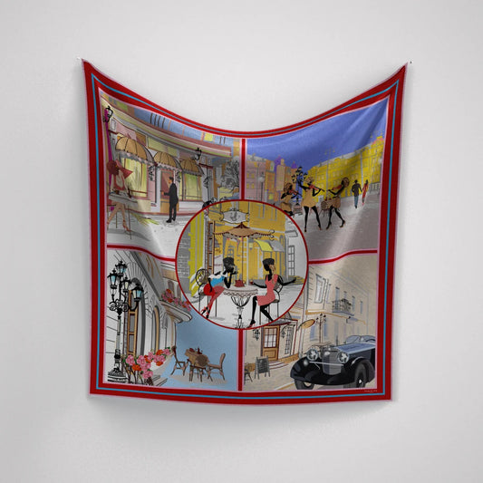 Tea in Paris Silk Scarf