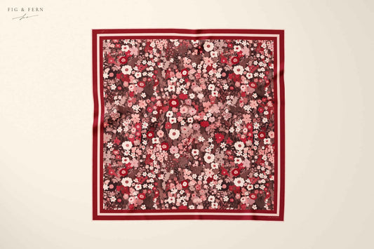 Macey in Claret Silk Scarf