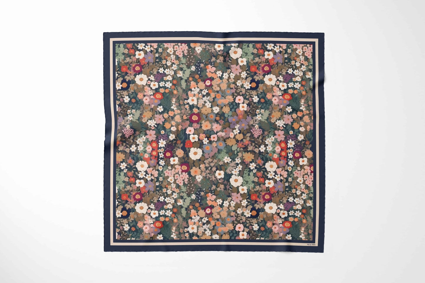 Macey in Navy Silk Scarf